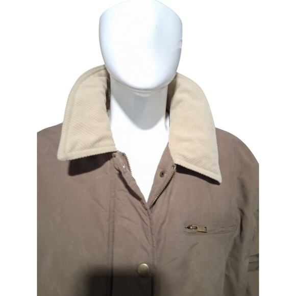 Zara Grungecore Waxed Bomber Jacket Women's size Medium Contrast Corduroy Collar - Picture 5 of 16